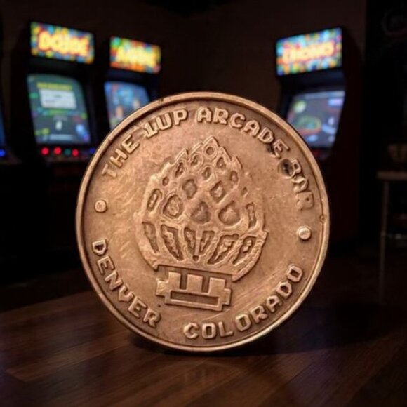 Wall Decor | Vintage 1up Arcade Bar Token Denver Coloradovintage Arcade ...
